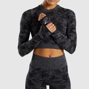Gymshark camo seamless long sleeve crop top